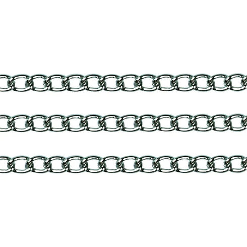 5mm x 3mm Metal Alloy Twisted Oval Link Chain (available in 5 colours)